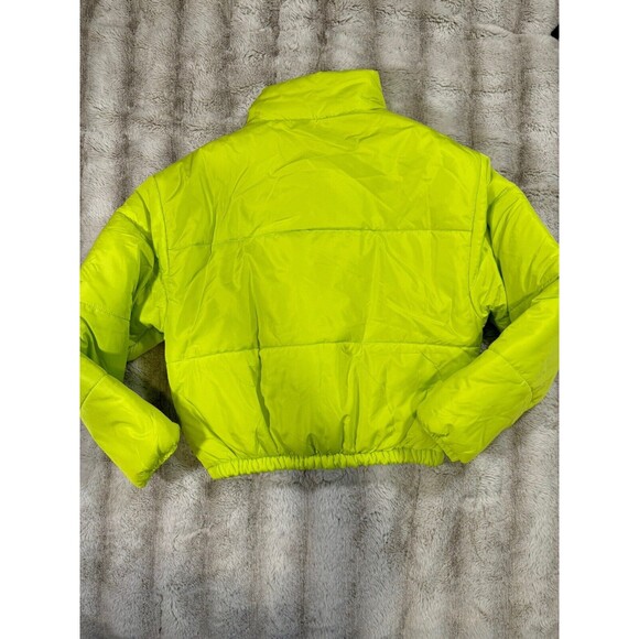 New Look Bright Green Puffer Jacket - Juniors Small - Picture 2 of 11